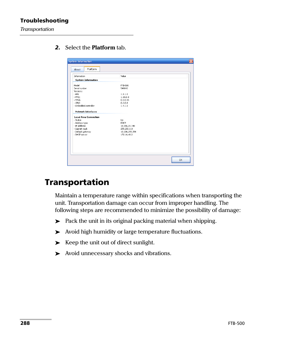 Transportation | EXFO FTB-500 (Window XP) User Manual | Page 298 / 405