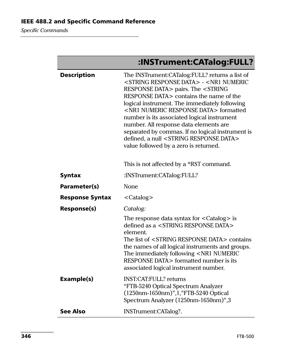 Instrument:catalog:full | EXFO FTB-500 (Window XP) User Manual | Page 356 / 405