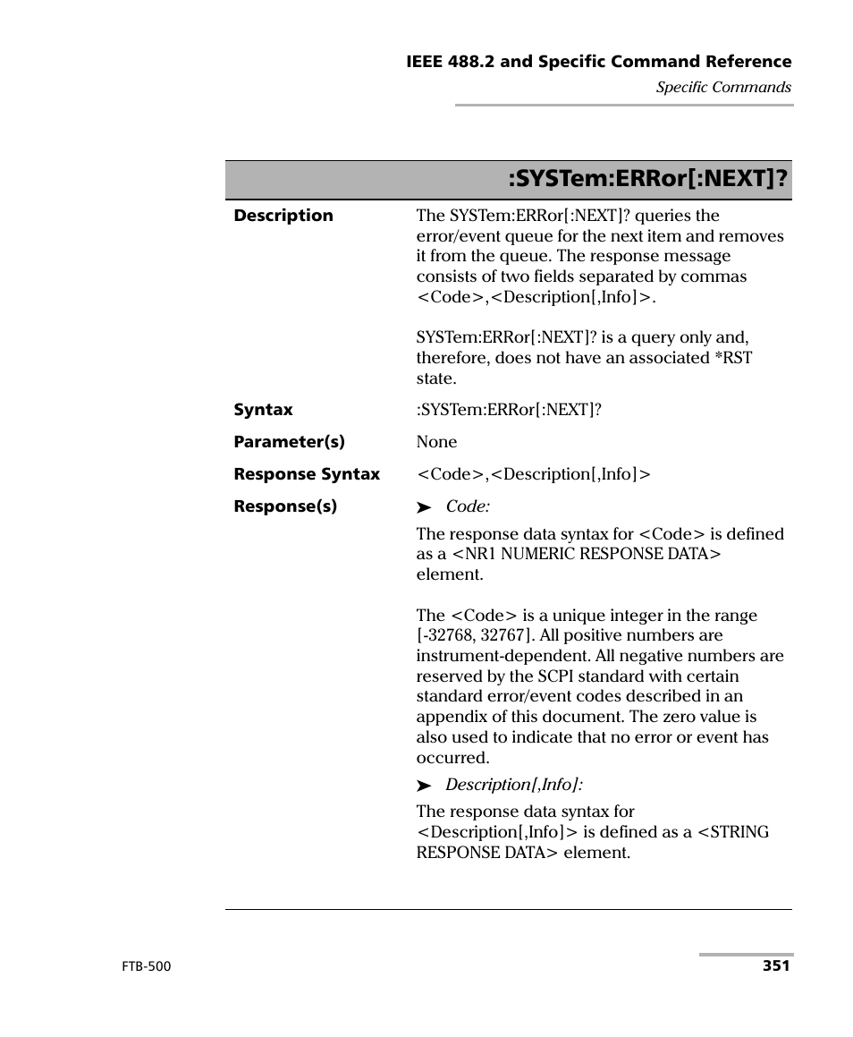 System:error[:next | EXFO FTB-500 (Window XP) User Manual | Page 361 / 405
