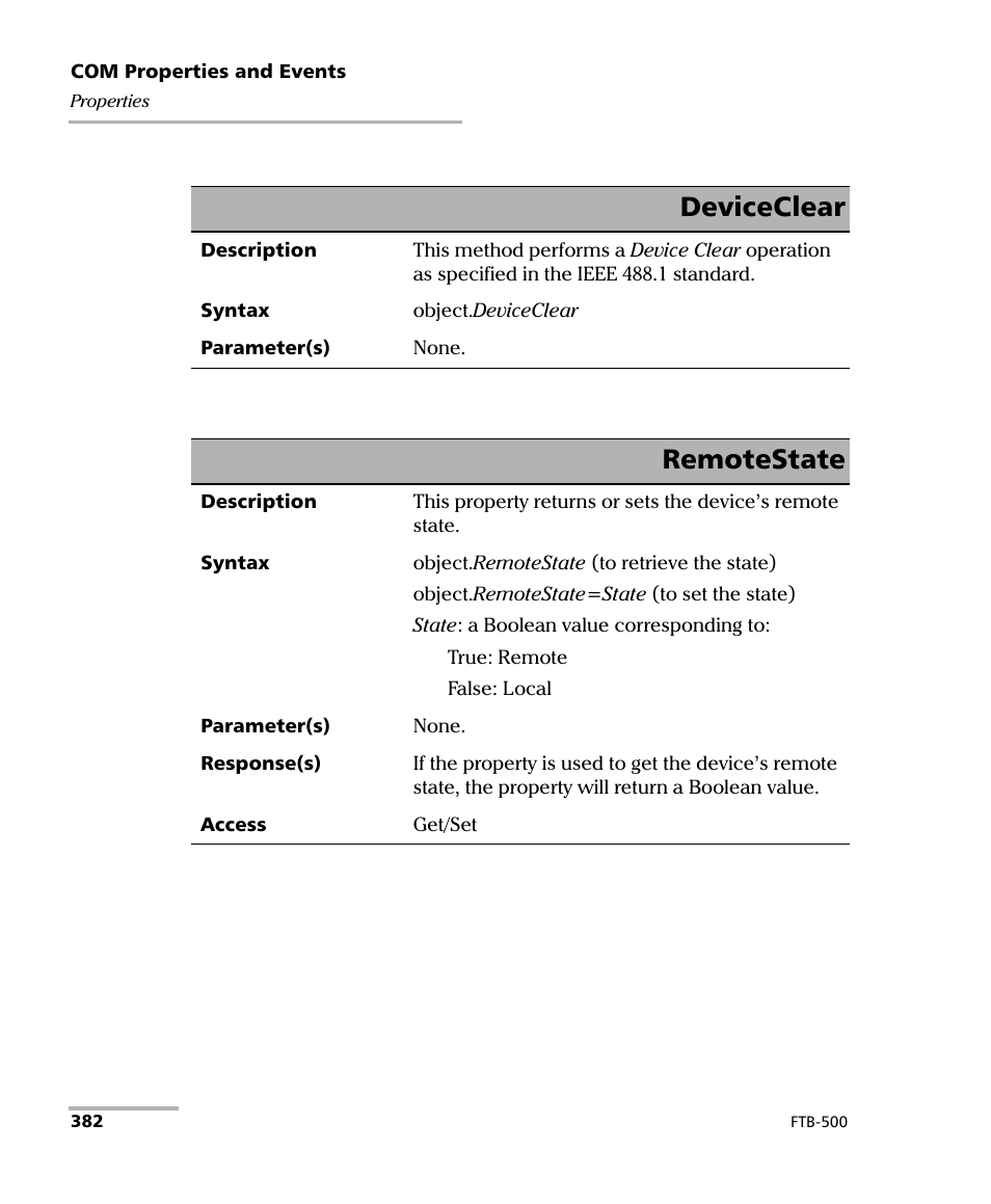 Deviceclear, Remotestate | EXFO FTB-500 (Window XP) User Manual | Page 392 / 405