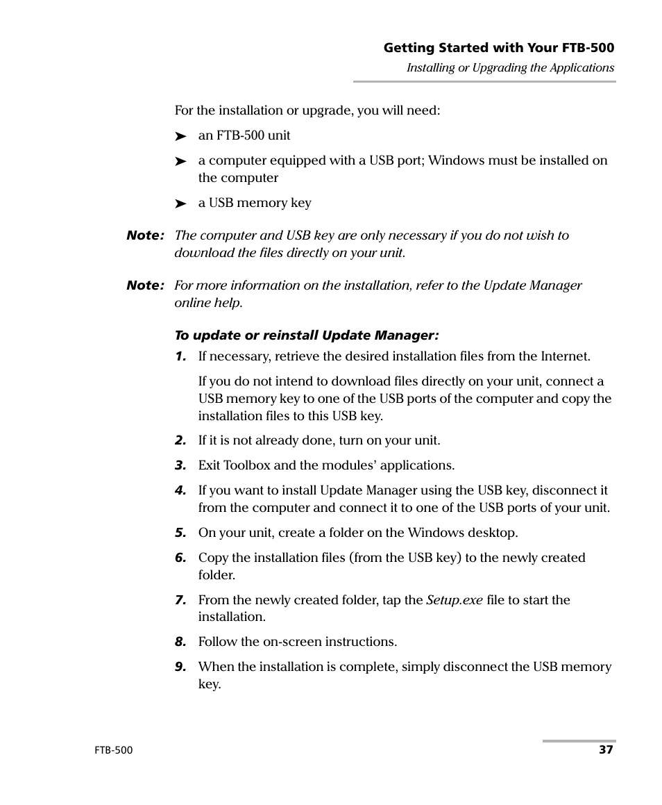 EXFO FTB-500 (Window XP) User Manual | Page 47 / 405