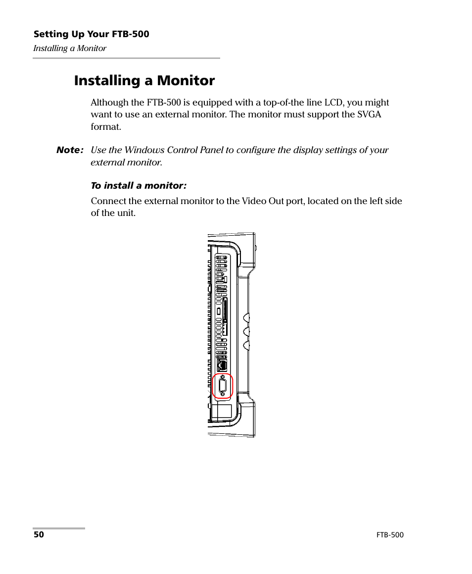 Installing a monitor | EXFO FTB-500 (Window XP) User Manual | Page 60 / 405