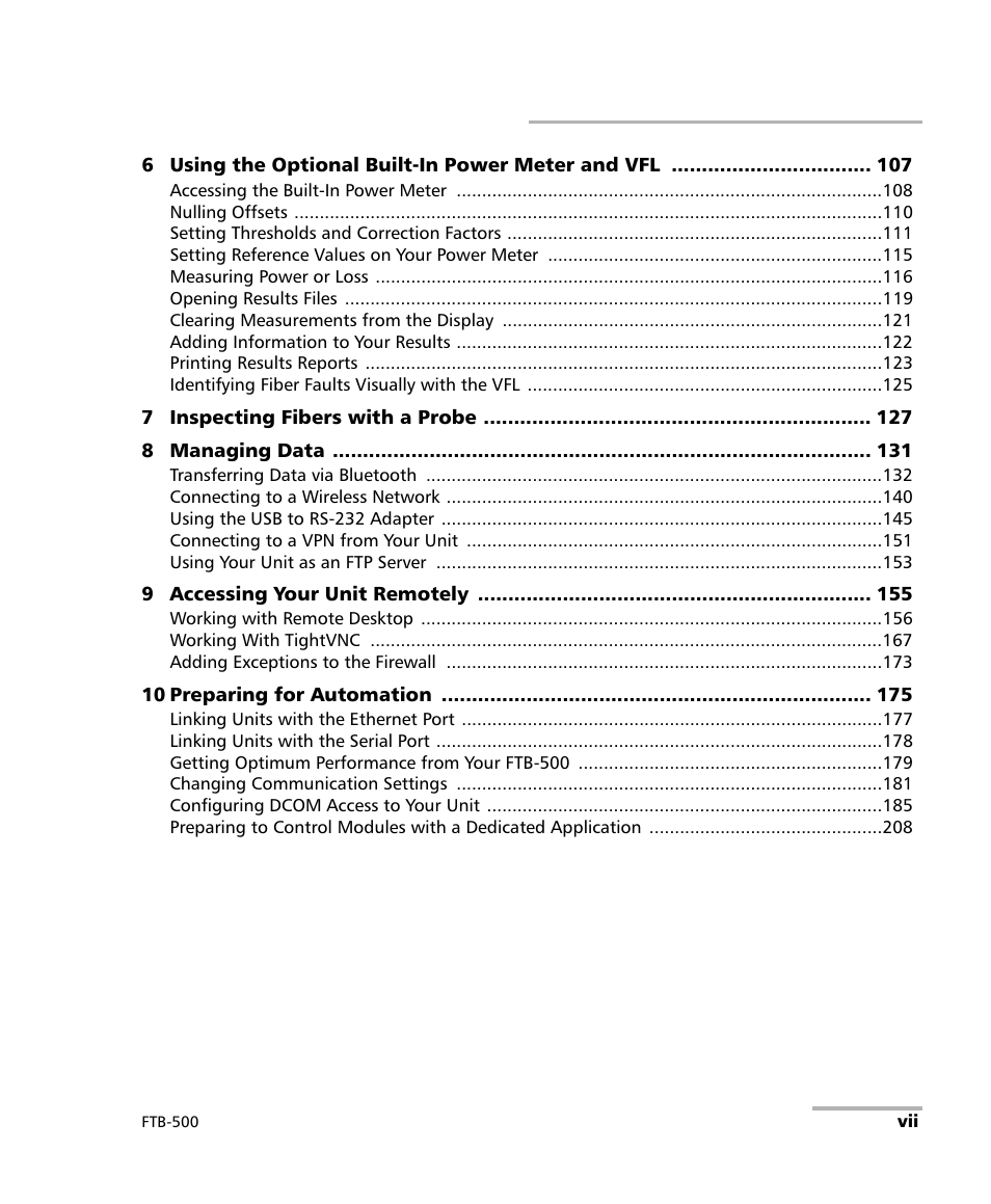 EXFO FTB-500 (Window XP) User Manual | Page 7 / 405