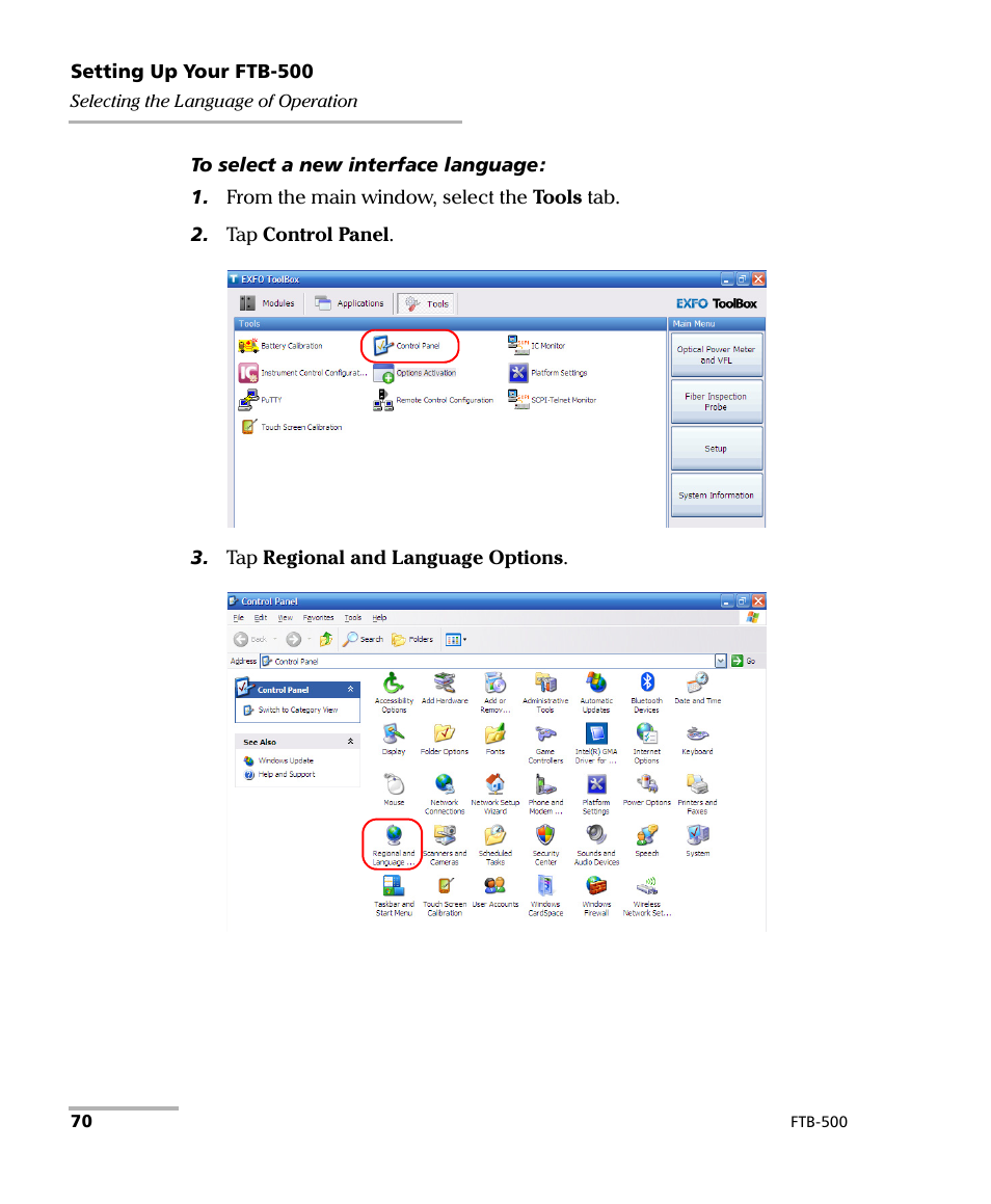 EXFO FTB-500 (Window XP) User Manual | Page 80 / 405