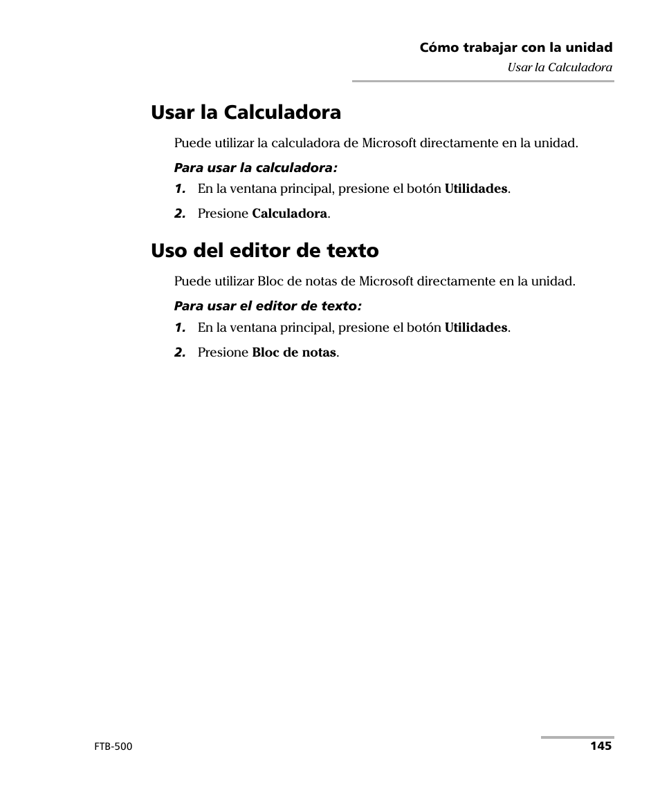 Usar la calculadora, Uso del editor de texto, Usar la calculadora uso del editor de texto | EXFO FTB-500 (Window XP) User Manual | Page 153 / 477