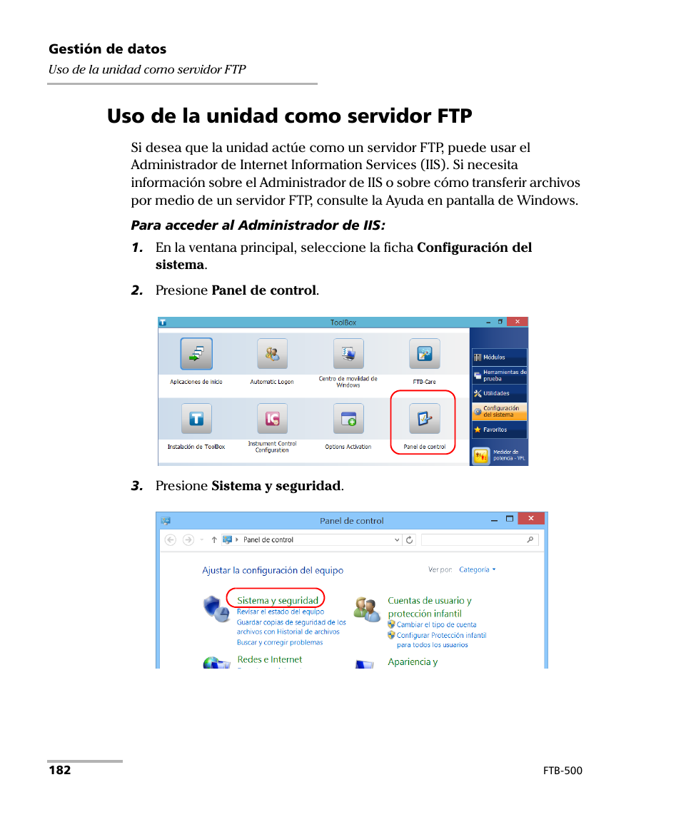 Uso de la unidad como servidor ftp | EXFO FTB-500 (Window XP) User Manual | Page 190 / 477
