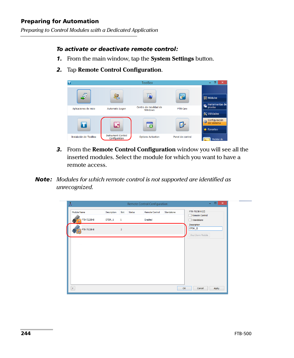 EXFO FTB-500 (Window XP) User Manual | Page 252 / 477