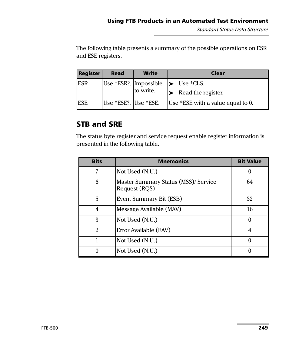 Stb and sre | EXFO FTB-500 (Window XP) User Manual | Page 257 / 477