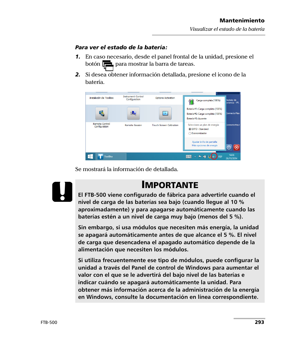 Mportante | EXFO FTB-500 (Window XP) User Manual | Page 301 / 477