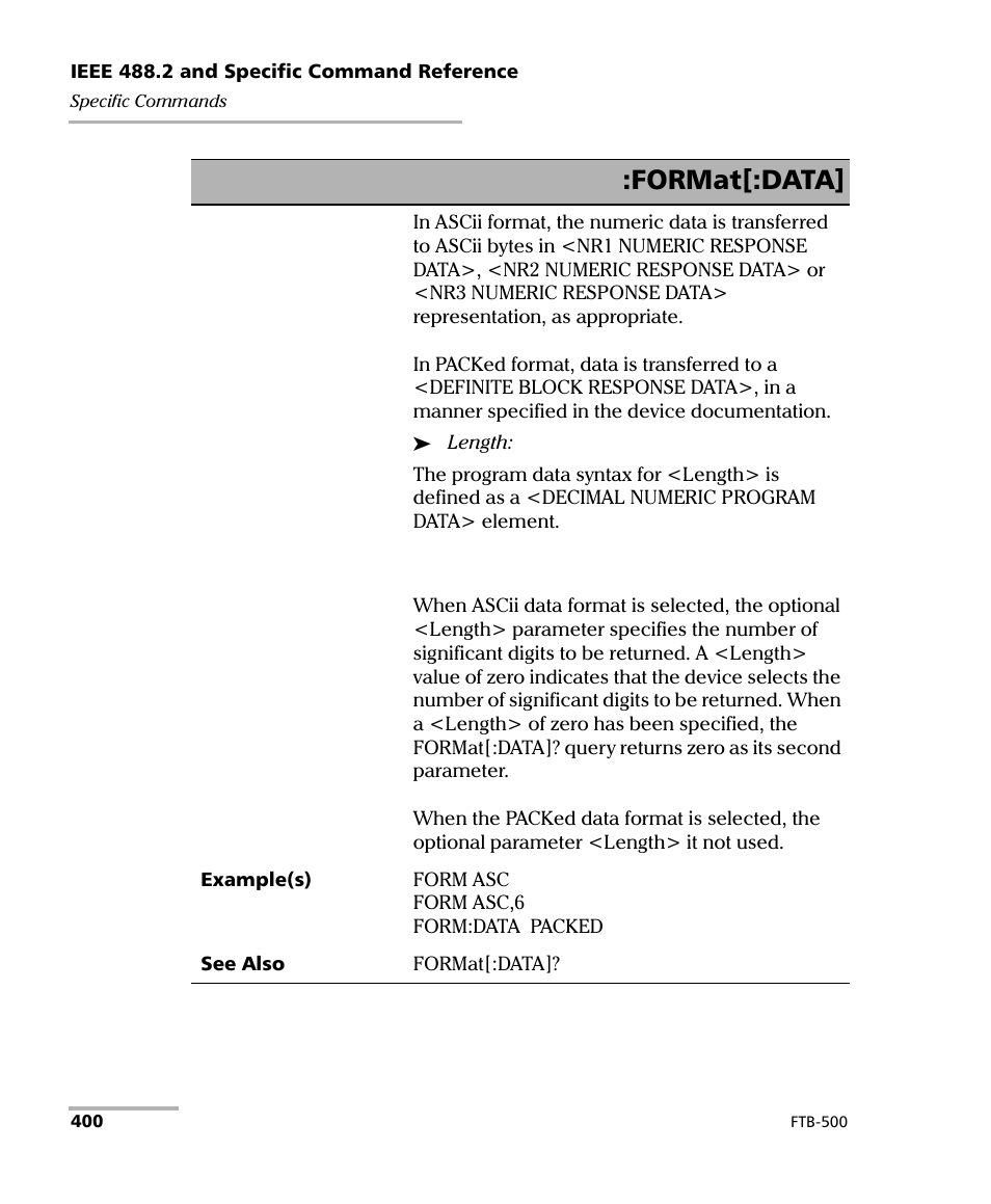 Format[:data | EXFO FTB-500 (Window XP) User Manual | Page 408 / 477