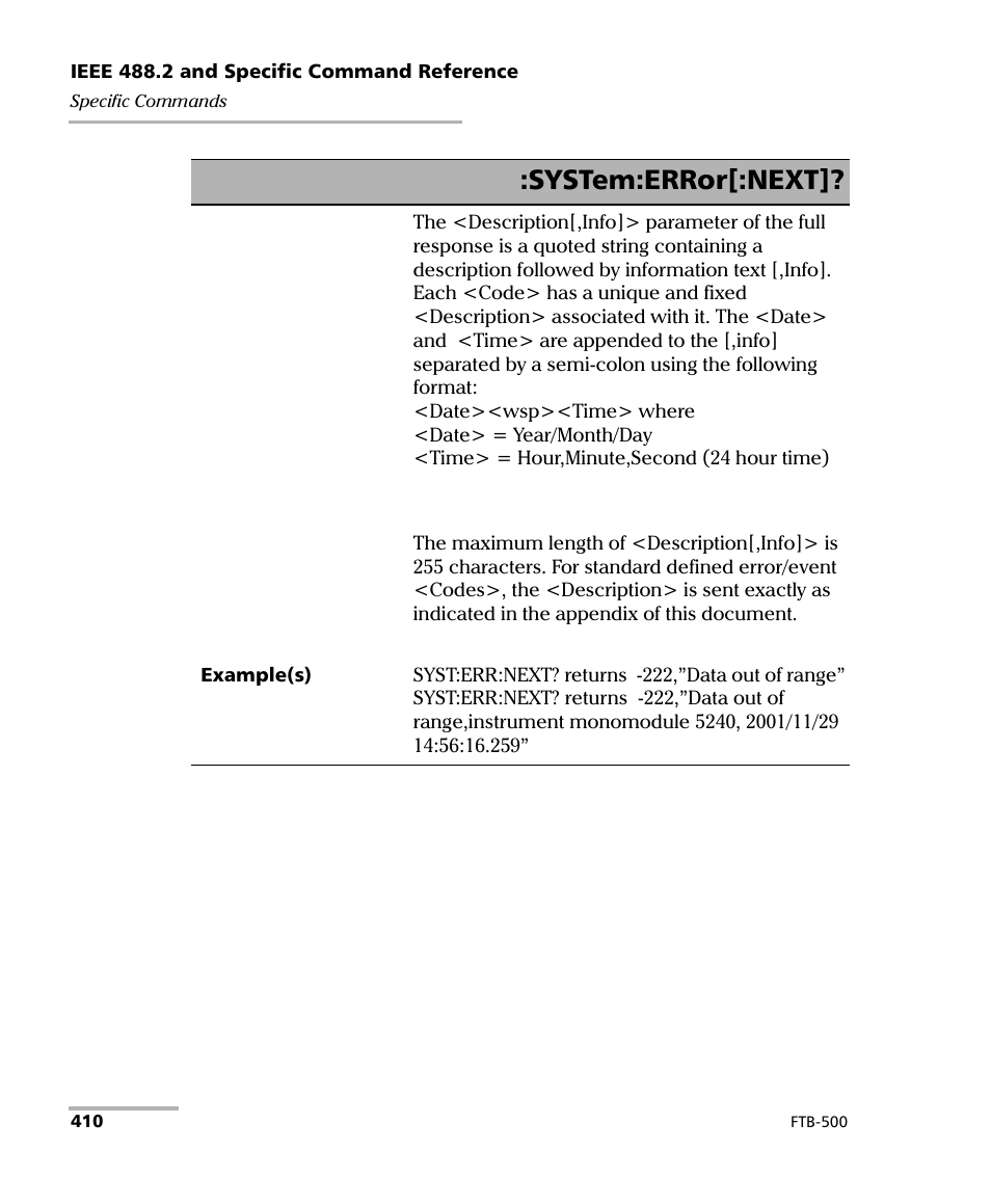 System:error[:next | EXFO FTB-500 (Window XP) User Manual | Page 418 / 477