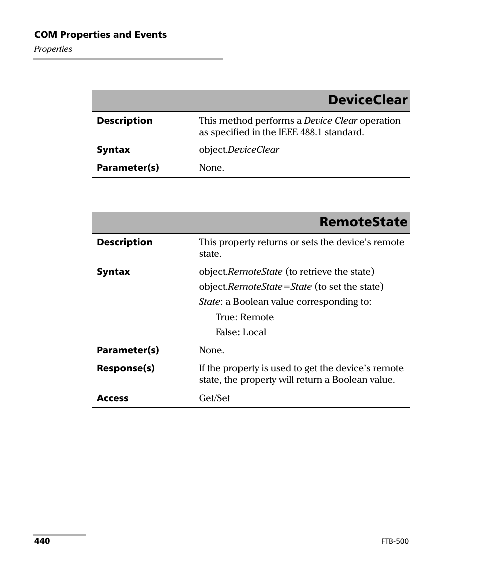 Deviceclear, Remotestate | EXFO FTB-500 (Window XP) User Manual | Page 448 / 477