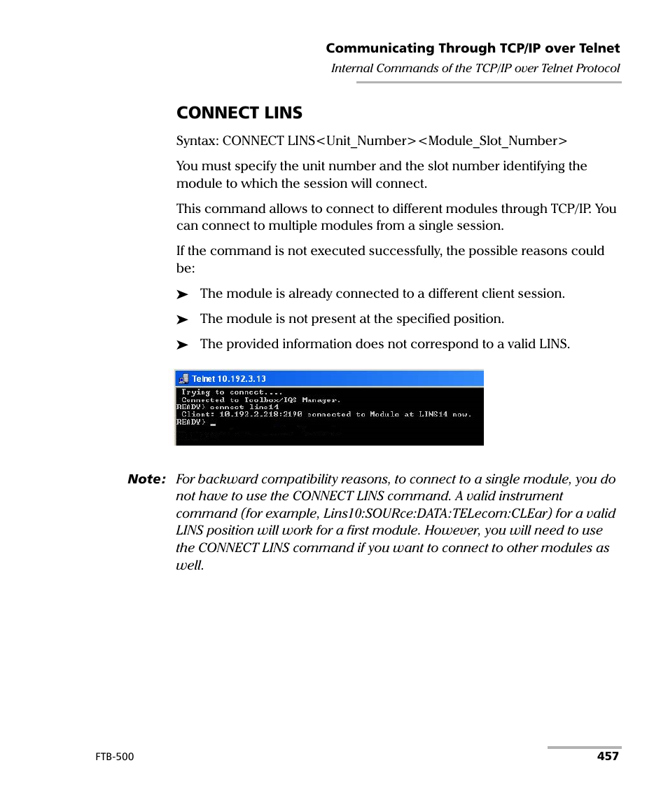 Connect lins | EXFO FTB-500 (Window XP) User Manual | Page 465 / 477