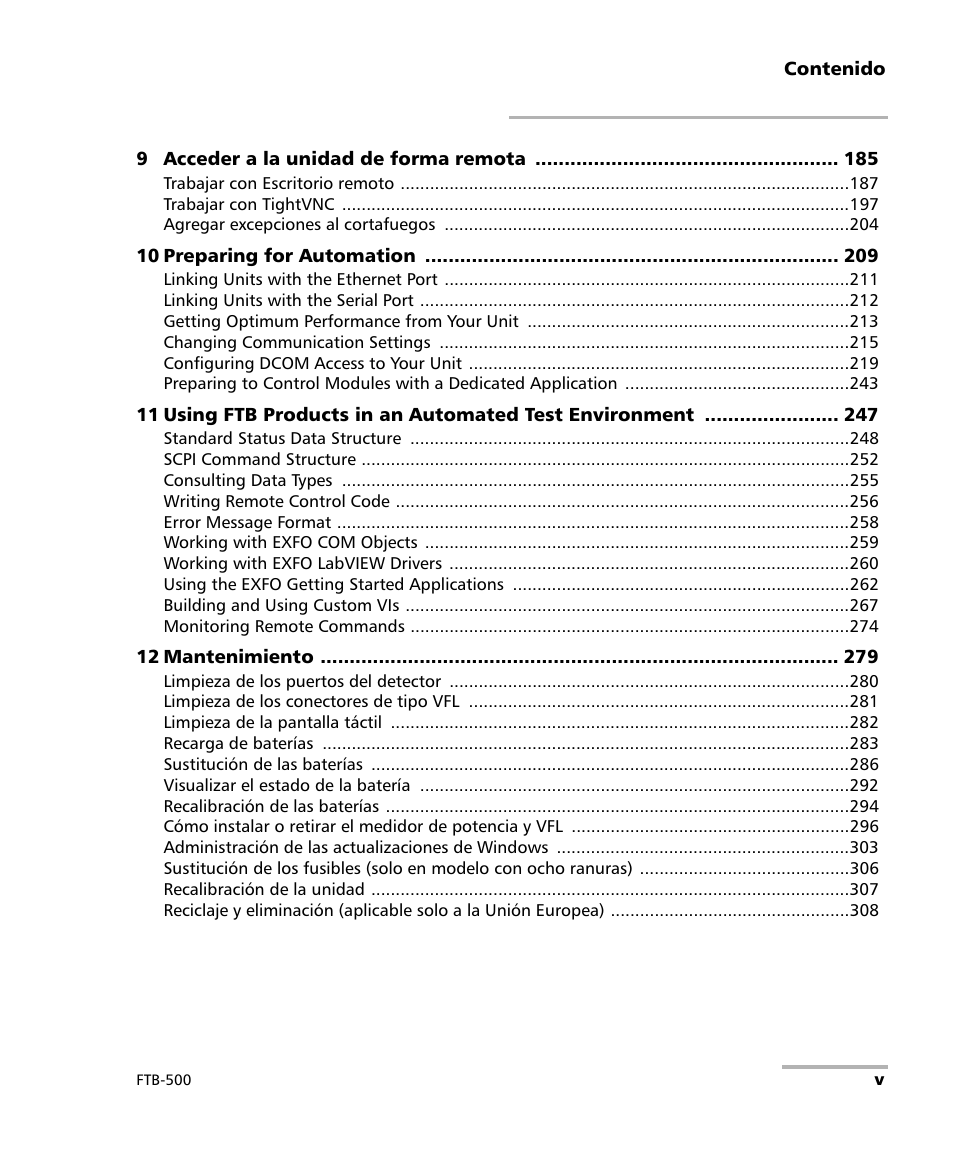 EXFO FTB-500 (Window XP) User Manual | Page 5 / 477