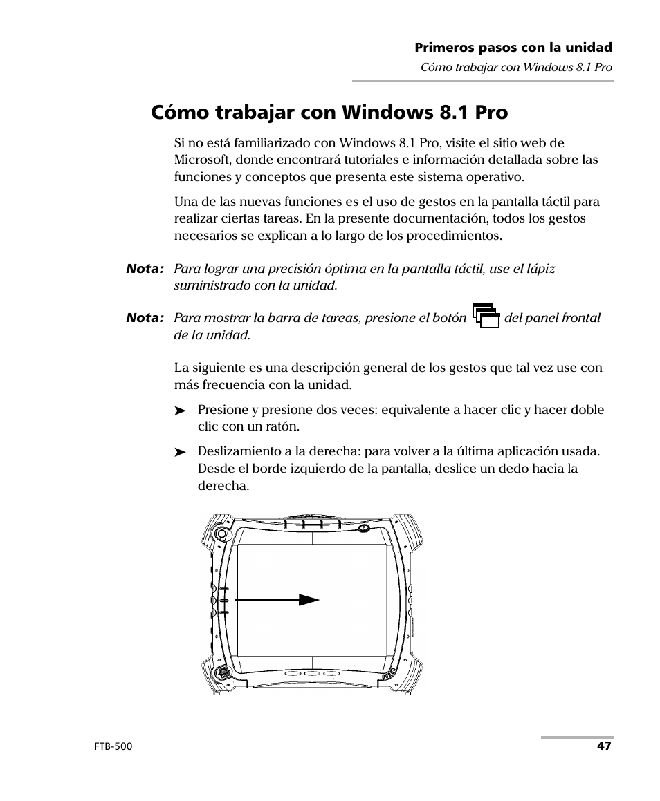 Cómo trabajar con windows 8.1 pro | EXFO FTB-500 (Window XP) User Manual | Page 55 / 477