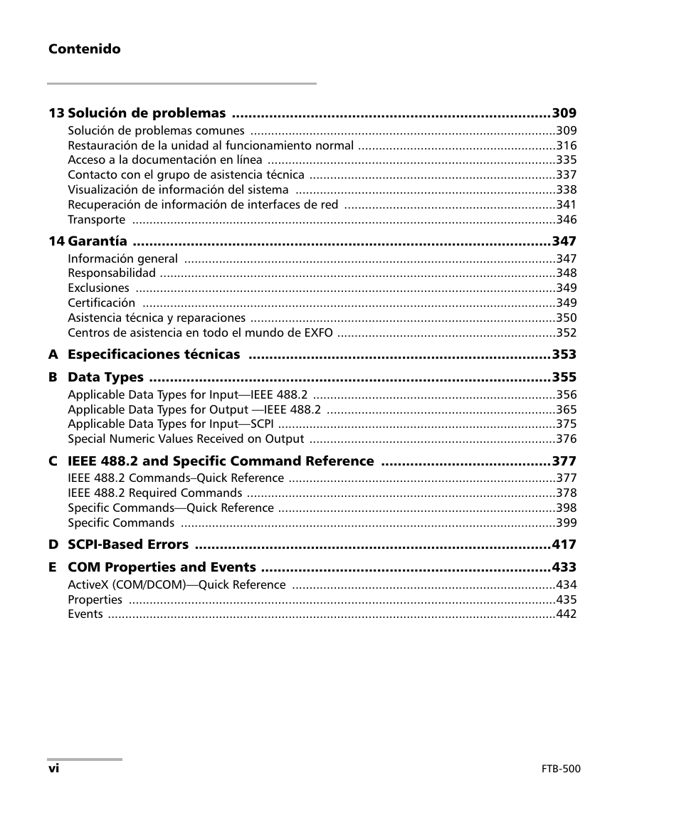 EXFO FTB-500 (Window XP) User Manual | Page 6 / 477