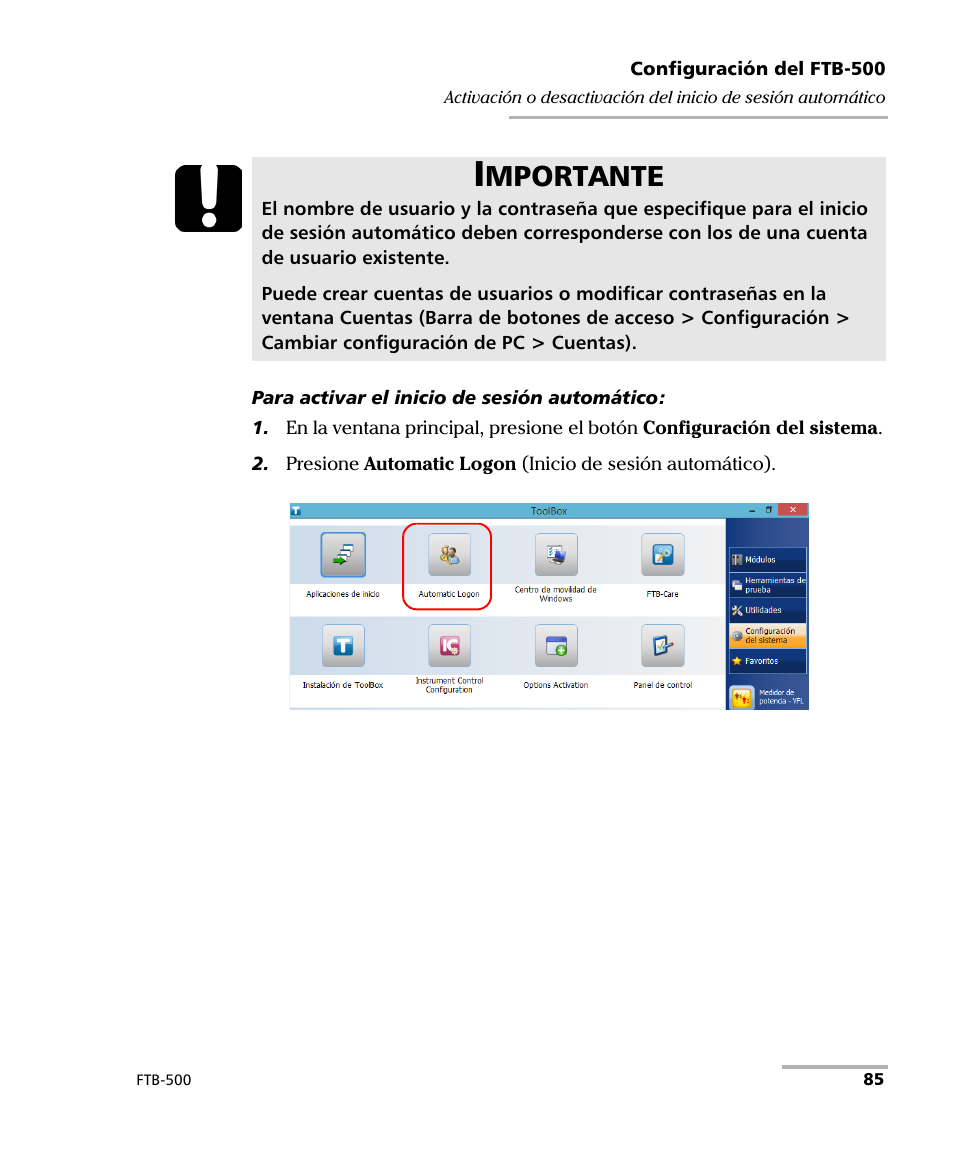 Mportante | EXFO FTB-500 (Window XP) User Manual | Page 93 / 477