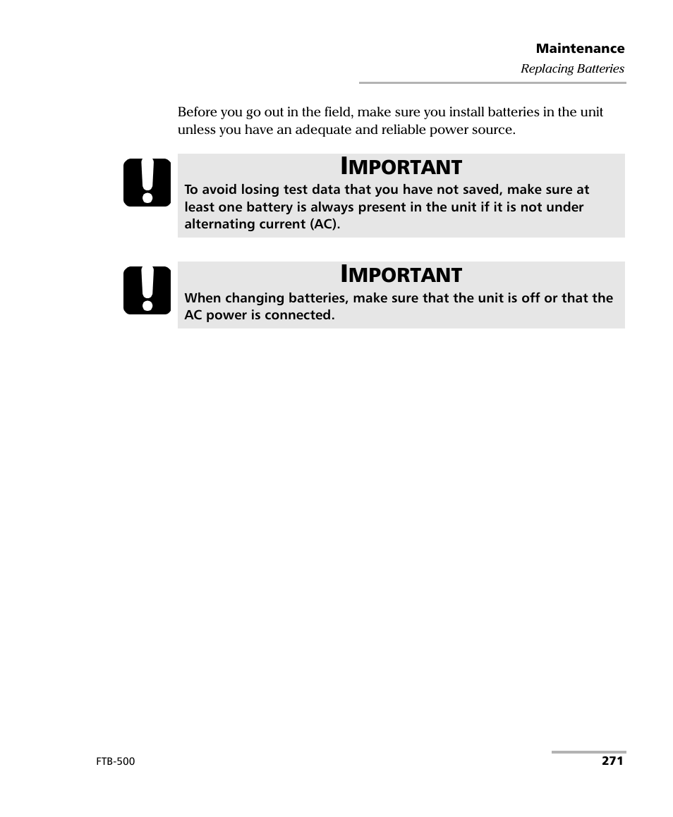 Mportant | EXFO FTB-500 User Manual | Page 279 / 453
