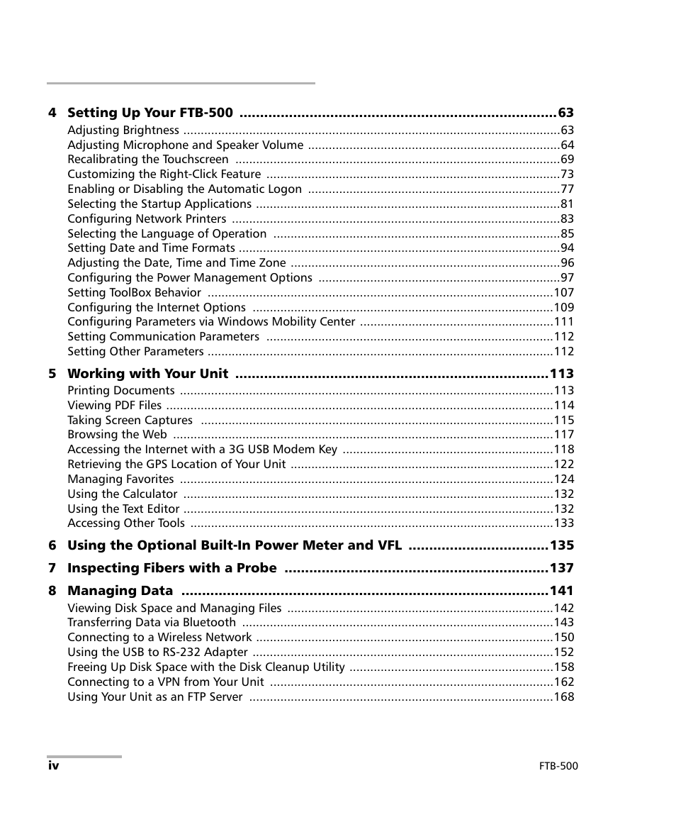 EXFO FTB-500 User Manual | Page 4 / 453