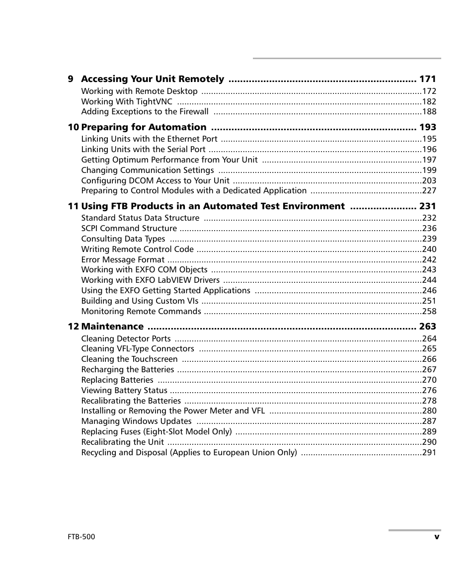 EXFO FTB-500 User Manual | Page 5 / 453