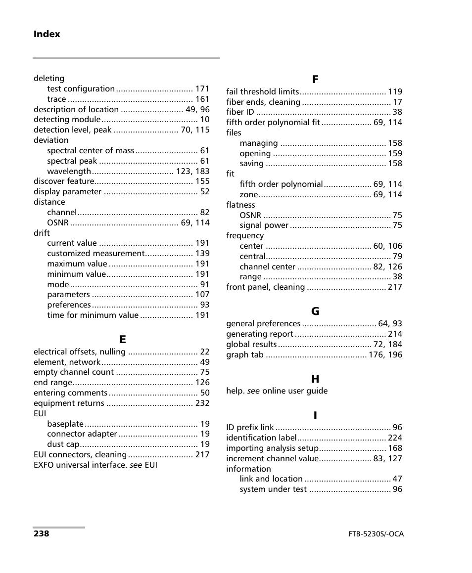 EXFO FTB-5230S Optical Spectrum Analyzer for FTB 200 v2 User Manual | Page 244 / 251