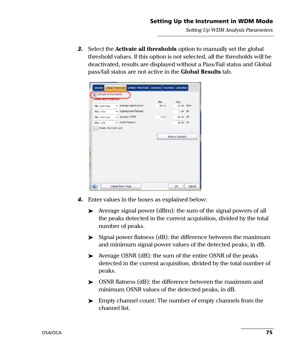 EXFO FTB-5230S Optical Spectrum Analyzer for FTB 200 v2 User Manual | Page 81 / 251