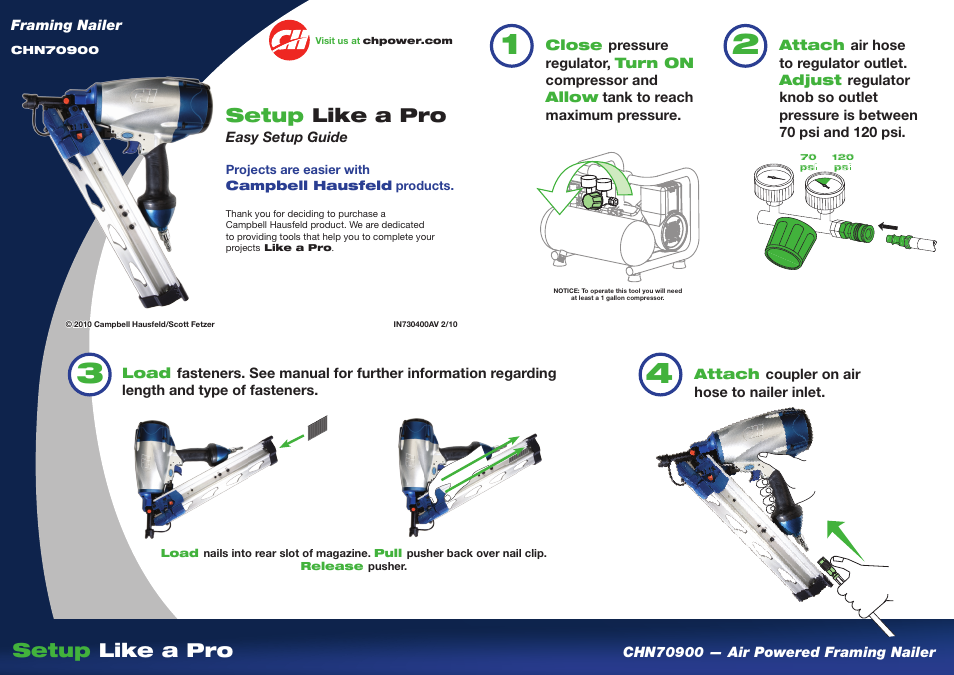 Campbell Hausfeld IN730400AV User Manual | 2 pages