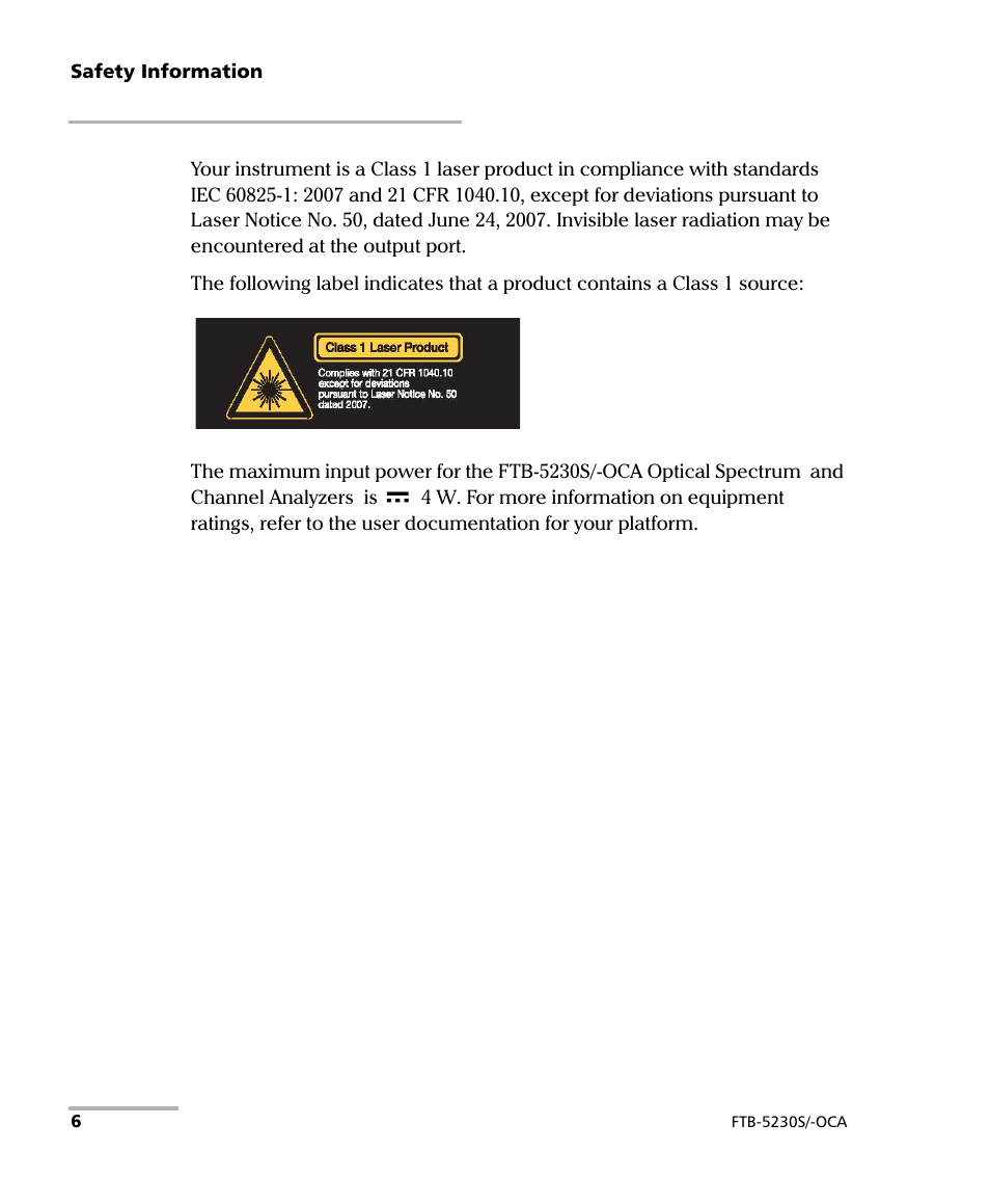 EXFO FTB-5230S Optical Spectrum Analyzer for FTB-500 User Manual | Page 12 / 251