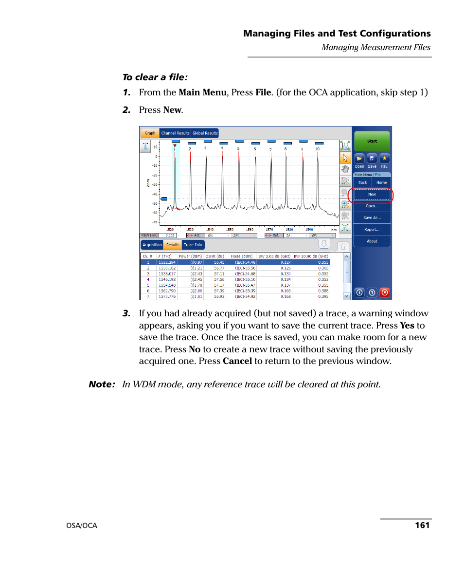 EXFO FTB-5230S Optical Spectrum Analyzer for FTB-500 User Manual | Page 167 / 251