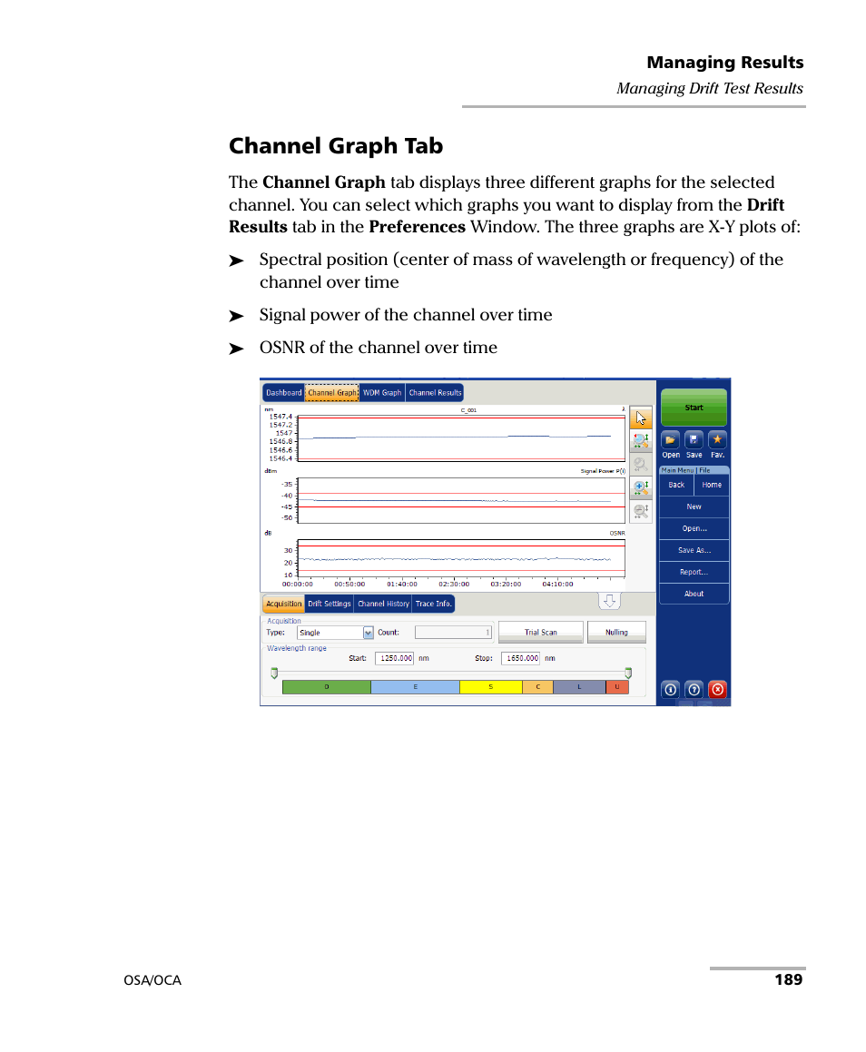 Channel graph tab | EXFO FTB-5230S Optical Spectrum Analyzer for FTB-500 User Manual | Page 195 / 251