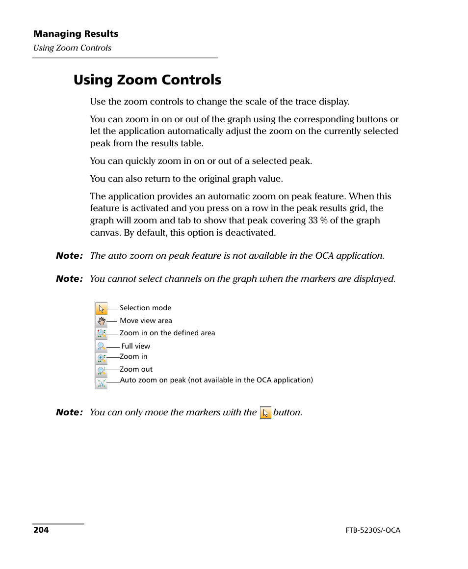 Using zoom controls | EXFO FTB-5230S Optical Spectrum Analyzer for FTB-500 User Manual | Page 210 / 251