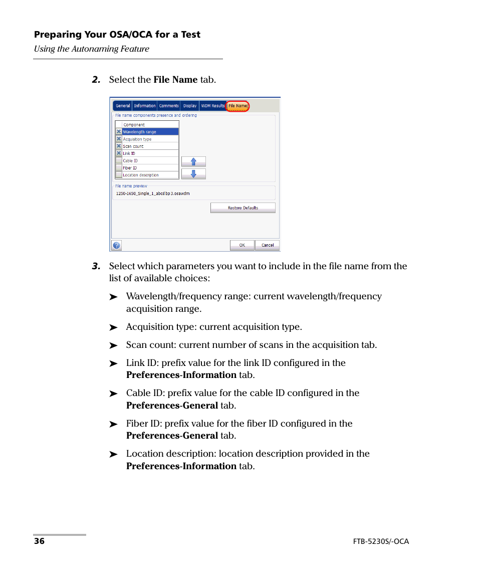 EXFO FTB-5230S Optical Spectrum Analyzer for FTB-500 User Manual | Page 42 / 251