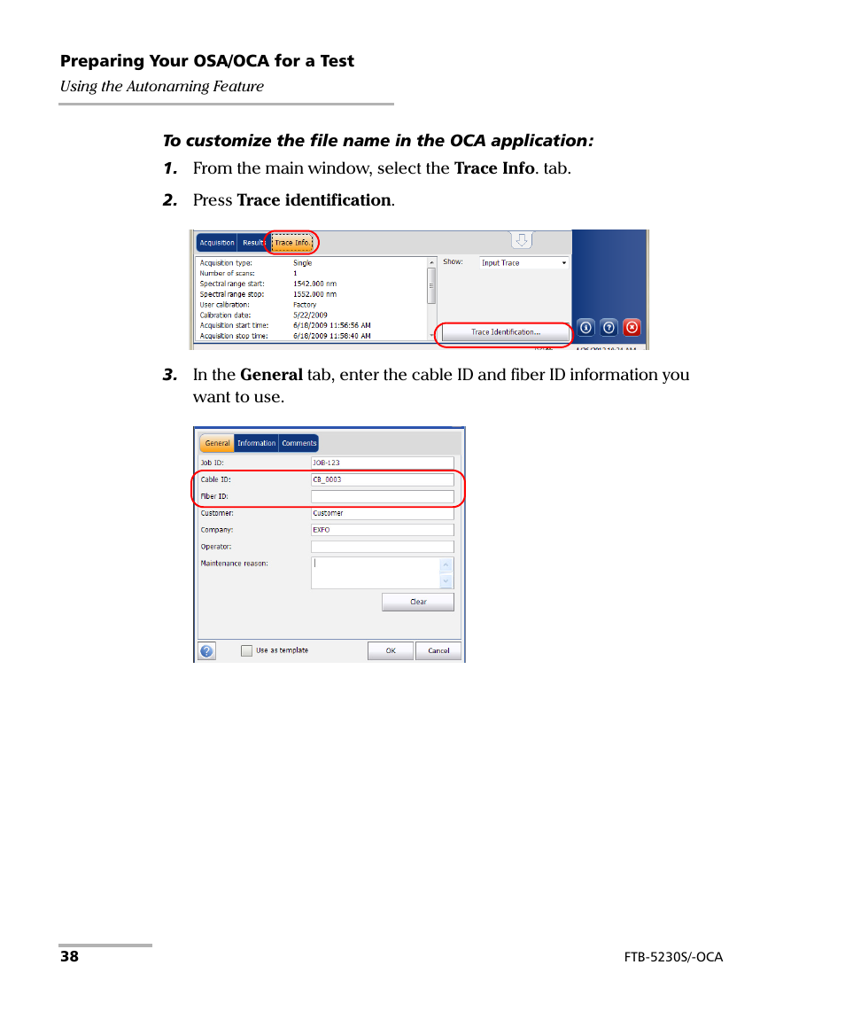 EXFO FTB-5230S Optical Spectrum Analyzer for FTB-500 User Manual | Page 44 / 251