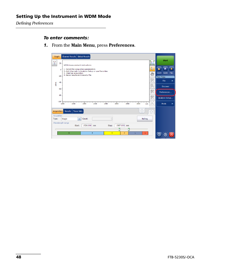 EXFO FTB-5230S Optical Spectrum Analyzer for FTB-500 User Manual | Page 54 / 251