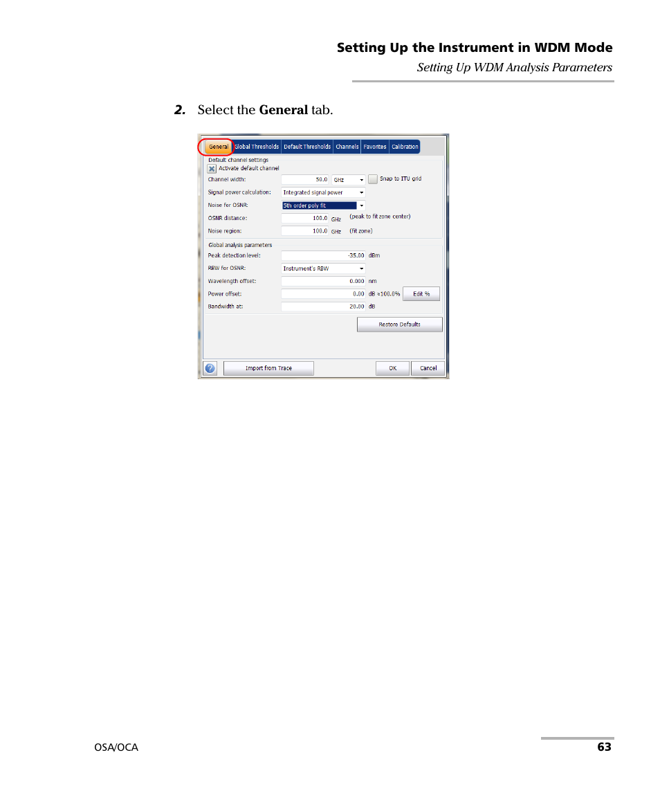 EXFO FTB-5230S Optical Spectrum Analyzer for FTB-500 User Manual | Page 69 / 251