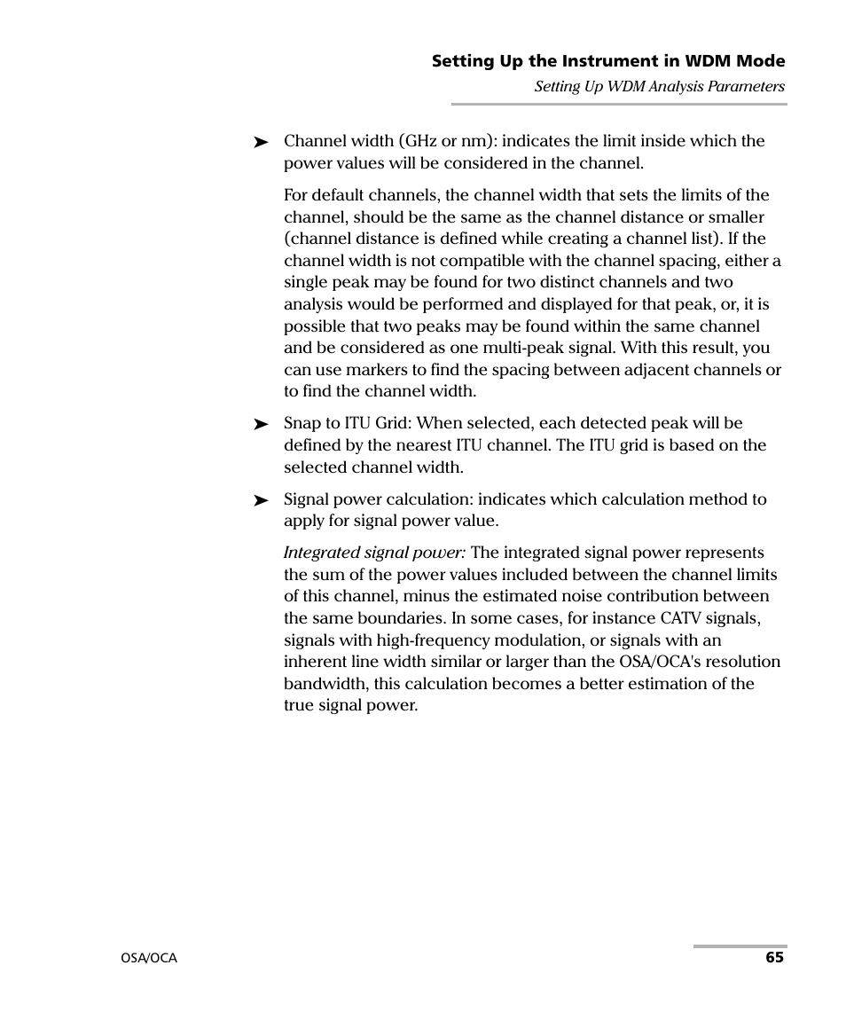 EXFO FTB-5230S Optical Spectrum Analyzer for FTB-500 User Manual | Page 71 / 251