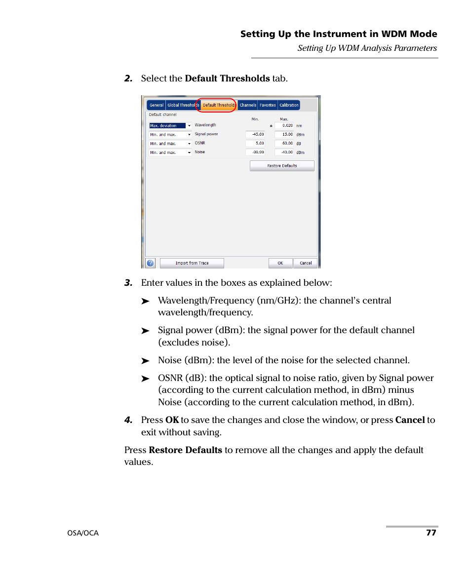 EXFO FTB-5230S Optical Spectrum Analyzer for FTB-500 User Manual | Page 83 / 251