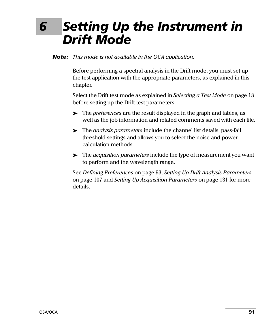 6 setting up the instrument in drift mode, 6setting up the instrument in drift mode | EXFO FTB-5230S Optical Spectrum Analyzer for FTB-500 User Manual | Page 97 / 251