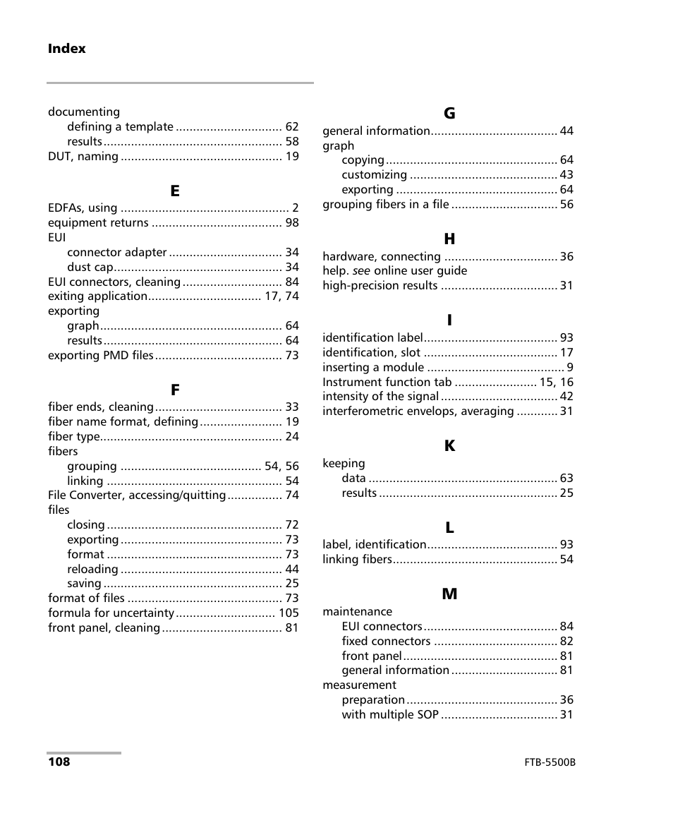 EXFO FTB-5500B PMD Analyzer User Manual | Page 116 / 121