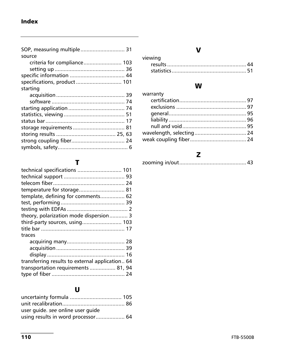EXFO FTB-5500B PMD Analyzer User Manual | Page 118 / 121