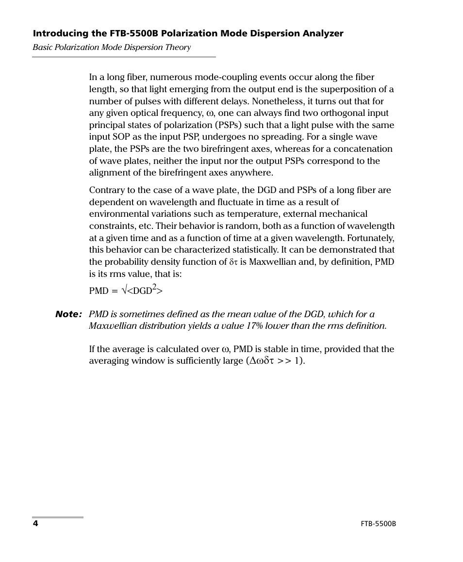 EXFO FTB-5500B PMD Analyzer User Manual | Page 12 / 121
