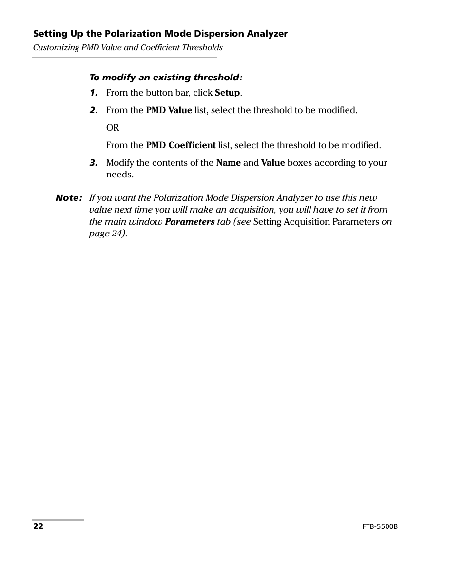 EXFO FTB-5500B PMD Analyzer User Manual | Page 30 / 121