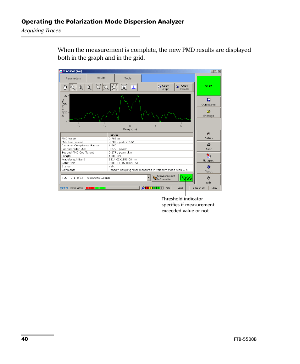 EXFO FTB-5500B PMD Analyzer User Manual | Page 48 / 121