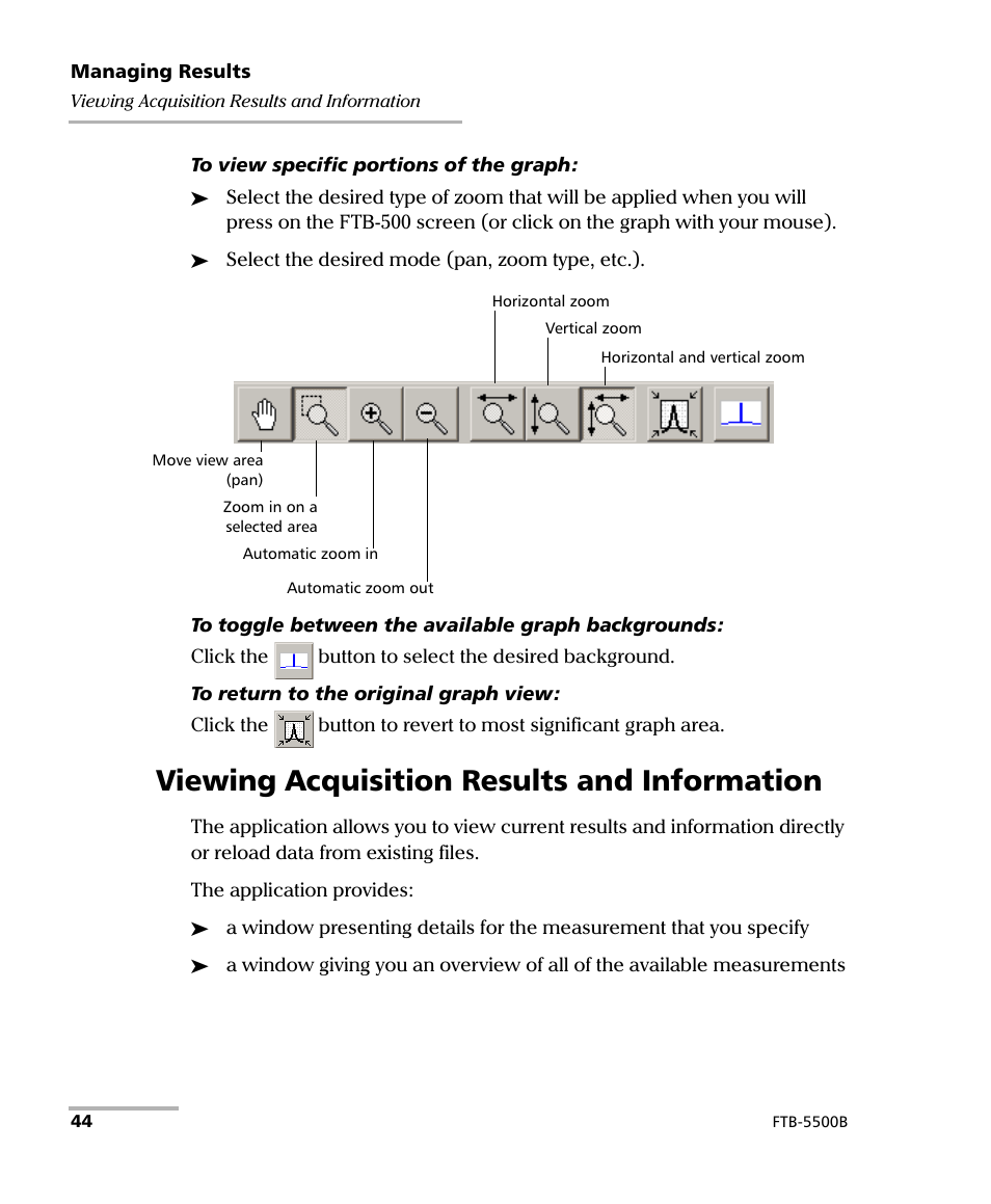 Viewing acquisition results and information | EXFO FTB-5500B PMD Analyzer User Manual | Page 52 / 121