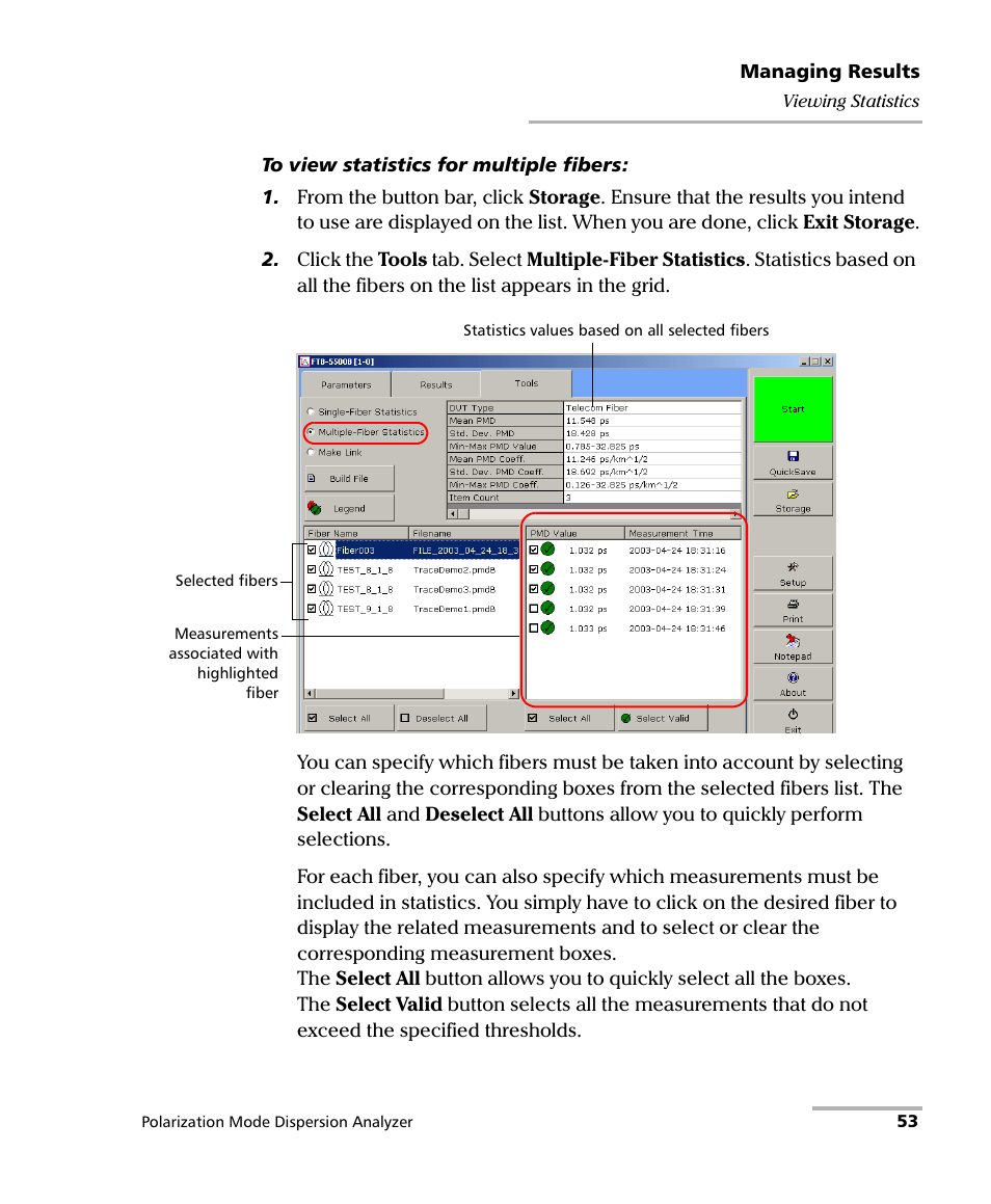 EXFO FTB-5500B PMD Analyzer User Manual | Page 61 / 121