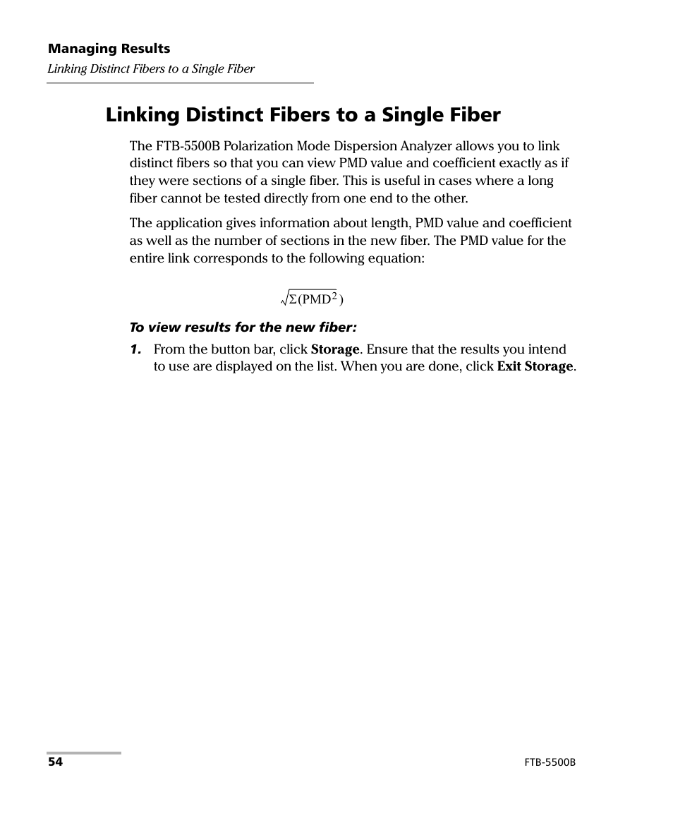 Linking distinct fibers to a single fiber | EXFO FTB-5500B PMD Analyzer User Manual | Page 62 / 121