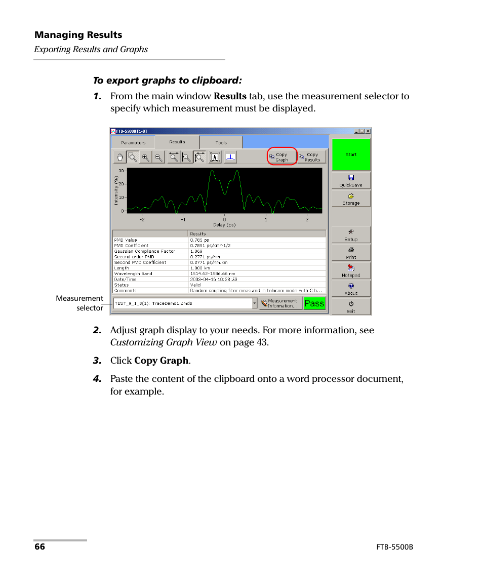 EXFO FTB-5500B PMD Analyzer User Manual | Page 74 / 121