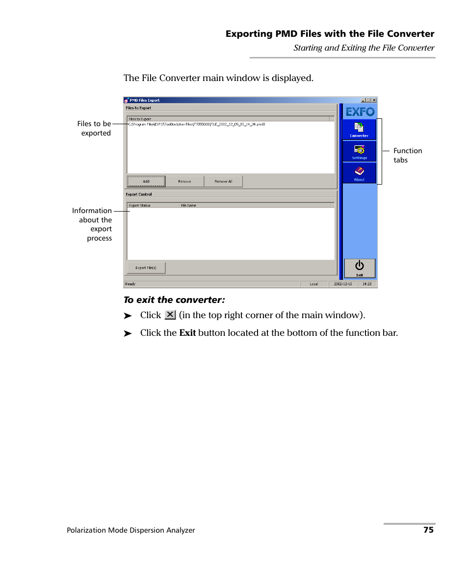 EXFO FTB-5500B PMD Analyzer User Manual | Page 83 / 121