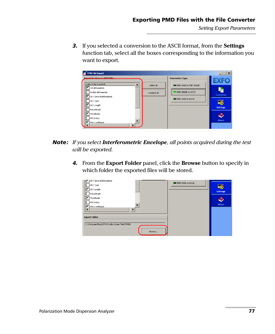 EXFO FTB-5500B PMD Analyzer User Manual | Page 85 / 121