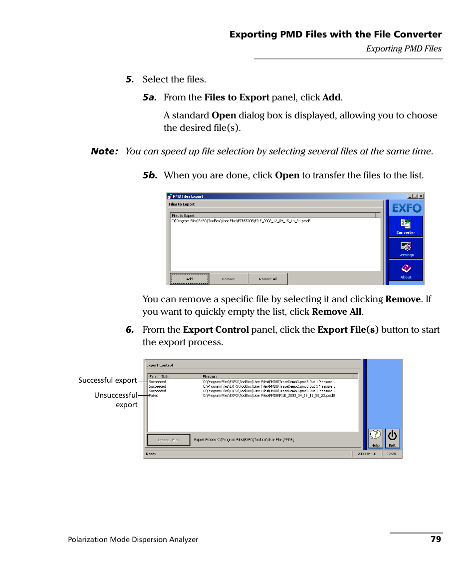 EXFO FTB-5500B PMD Analyzer User Manual | Page 87 / 121